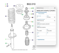Ön Amortisör Üst Tablası Fiesta Ford KA Bm 96 ( AYD07389 - 96FB3K155AG )