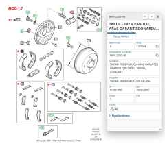 Pabuçlu Balata Arka (203X38Mm) 96 Fiesta ( BSC0986487553 - 96FX2200AB )