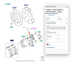 Disk Balata Arka Mondeo 07 Galaxy Kuga Smax ( KAB2341715205 - 6G912M008GB - ME6G9J2M008GC )