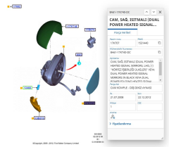 Ayna Camı Sağ (Elektrikli) Fiesta Bm 09 ( AYNP180R - 8A6117K740DC )