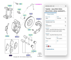 Disk Balata Ön Mondeo 07 - ( KAB2358720305 - 6G912K021AC - ME6G9J2K021AB )