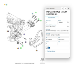Alternatör Gergi Rulmanı (125Ps) Mondeo Transit  ( ARAFOR631 - XS7E19A216AC )