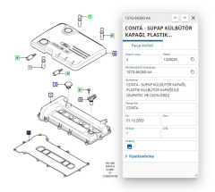 Üst Kapak Contası (Plastik) Mondeo Bnz 2.0 01 ( RYLT642040 - 1S7G6K260AA )