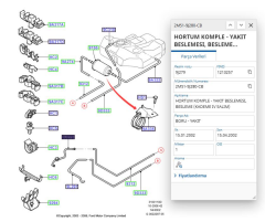 Yakıt Borusu (Motor Üst Beyaz) Focus 1.6 98> ( ERC223 - 2M519J280CB )