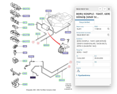 Yakıt Hortumu (Motor üst Kırmızı) Focus 1.6 98> ( ERC221 - 98AB9B337BH )
