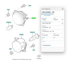 Sis Farı R - L   Büyük Tip  Duylu Connect 02Sis Farı R - L   Büyük Tip  Duylu Connect 02 ( MRS M 530430 - YS61 15K201 BA )