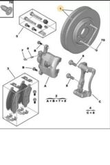 Ön fren Disk C2 C3 C-Elysee Berlingo 301 Partner 96-(1608691680)
