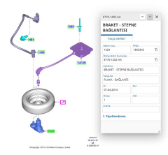 Stepne Halatı  Alt Bağlantı  Courier Transit B460  ( ET761402AA )