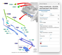 Ön Cam Silecek Takım Courier Tourneo Transit 13  ( SILSB2815B  - ET76S17528 AA )
