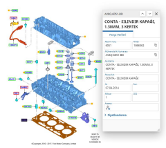Silindir Kapak Conta 3 Diş  1.6 D  Courier Partner Tepee Berlingo 207 208 307 508 4008 5008 Crossland ( AV6Q6051BD - 0209JP   )