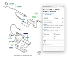 Bagaj İç Kilidi (5 Dişli) Focus Cmax Smax Mondeo Kuga Galaxy 04 ( FSE 11-336-012 - 8M51 R442A66 AC - 8M51 R442A66 DC )