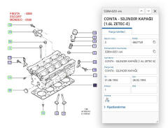 Silindir Kapak Conta Std Escort Mondeo Clx 1.6 Zetec ( RYL 349010N - 938M 6051 AA )