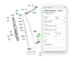 Plaka Lambası Focus 04> C.Max 03 ( ERC 299 - 3M5A 13550 AA )